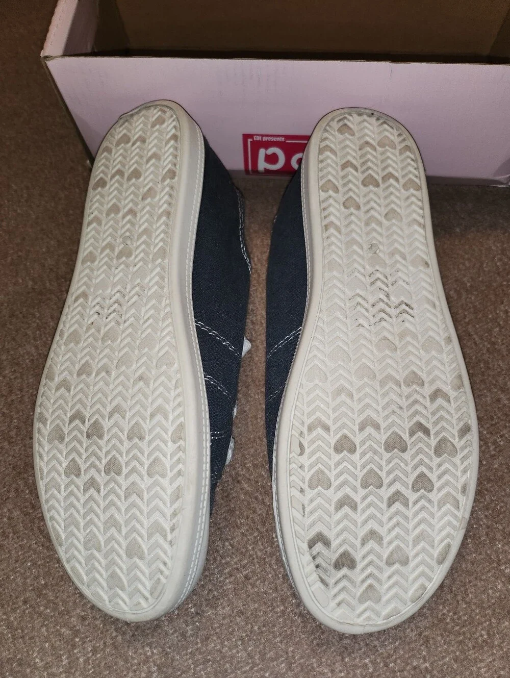 Pop Navy Canvas Slip-On Sneakers with White Laces